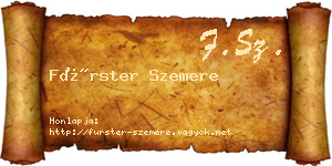Fürster Szemere névjegykártya